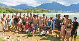 Students wind up their day on Coconut Island