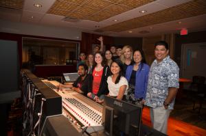 Skyla in studio with the MELE students.