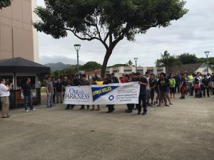 Honolulu CC hosts first ever Out of Darkness campus walk. 