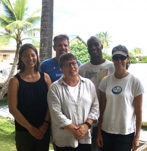 Back: Melissa Iwamoto, Dan Schar, Gordon Walker, Margaret McManus. Front middle: Ruth Gates.