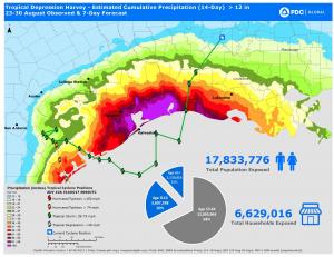 A Pacific Disaster Center forecast for Tropical Depression Harvey on August 30, 2017.