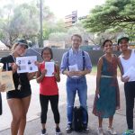 Punihei Lipe with students, staff, and faculty on a tour of our UH Mānoa campus