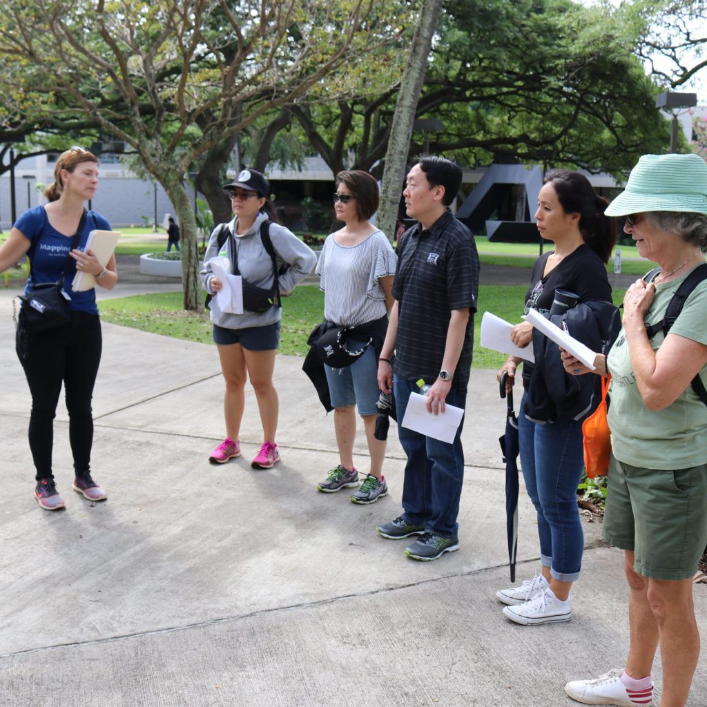 Christina Higgins And Other Faculty Taking Part In A Tour Of The UH Mānoa Campus