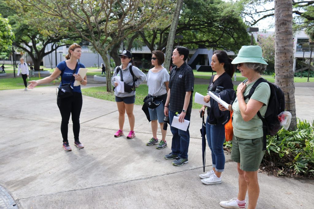 Christina Higgins And Other Faculty Taking Part In A Tour Of The UH Mānoa Campus
