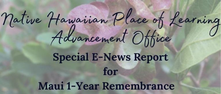 Maui 1-Year Remembrance Newsletter