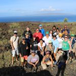 EA Hawaiʻi Field School group posing for a picture with Kahoʻolawe in the background