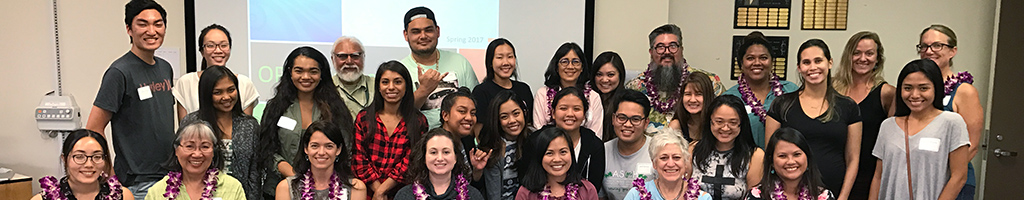 Group photo of alumni and students