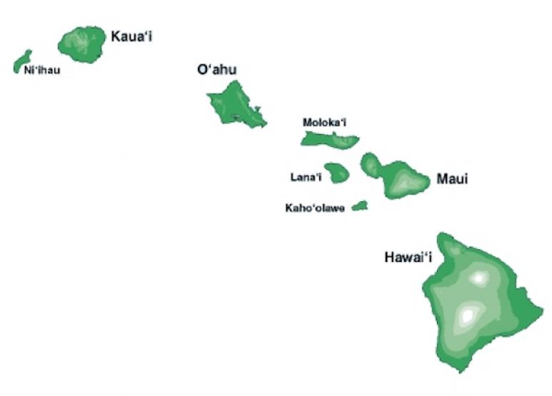 <p>Fig. 4. The Hawaiian Island chain. Can you recreate this in your model?</p>