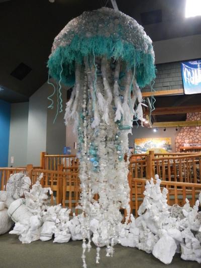<p>Fig. 7. This jellyfish sculpture is made from marine debris, mostly plastic water bottles, created by <a href="https://washedashore.org">Washed Ashore</a>.</p>