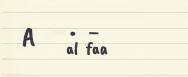 <p>Fig. 6. Saying the work "al faa" can help you remember the di-dah of the letter 'a.'</p>