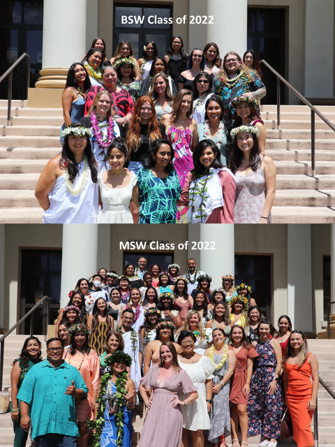 Group photos of the BSW and MSW/PhD class of 2022