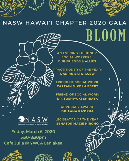 2020 NASW Hawai’i Gala Award Winners Include Former MBTSSW Faculty