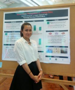 UROP Student, Victoria Chang, Standing By Research Poster.