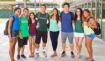 Students representing the UH Manoa campus' rich ethnic diversity