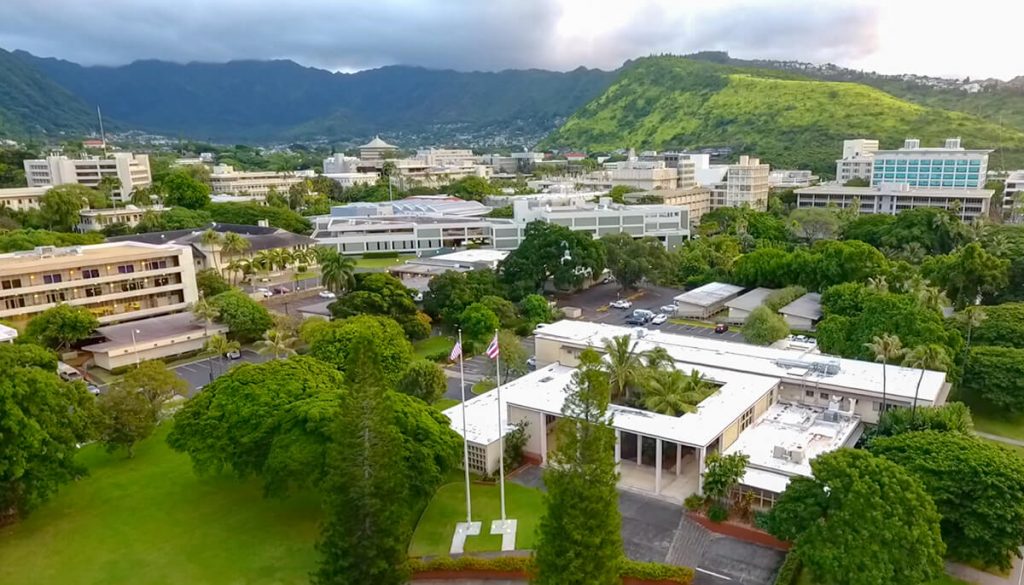 The Manoa campus as seen from above