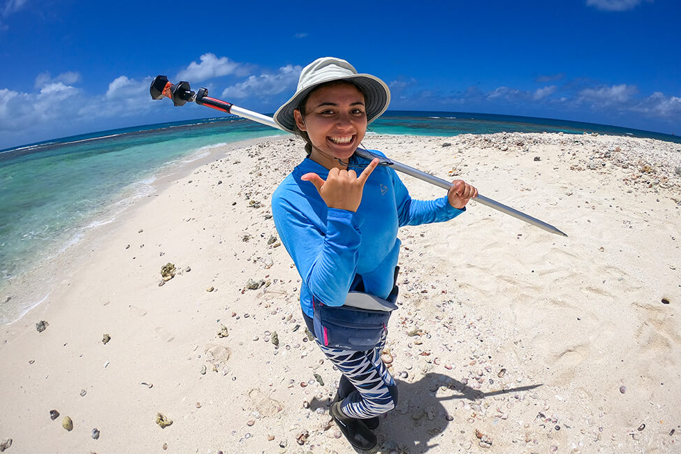 Kammie Tavares on a beach